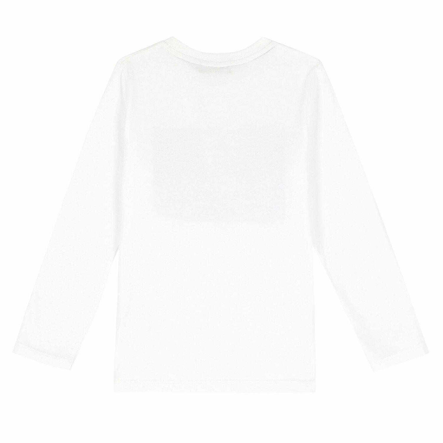 Boys White Logo Long Sleeve Top, 1, hi-res image number null