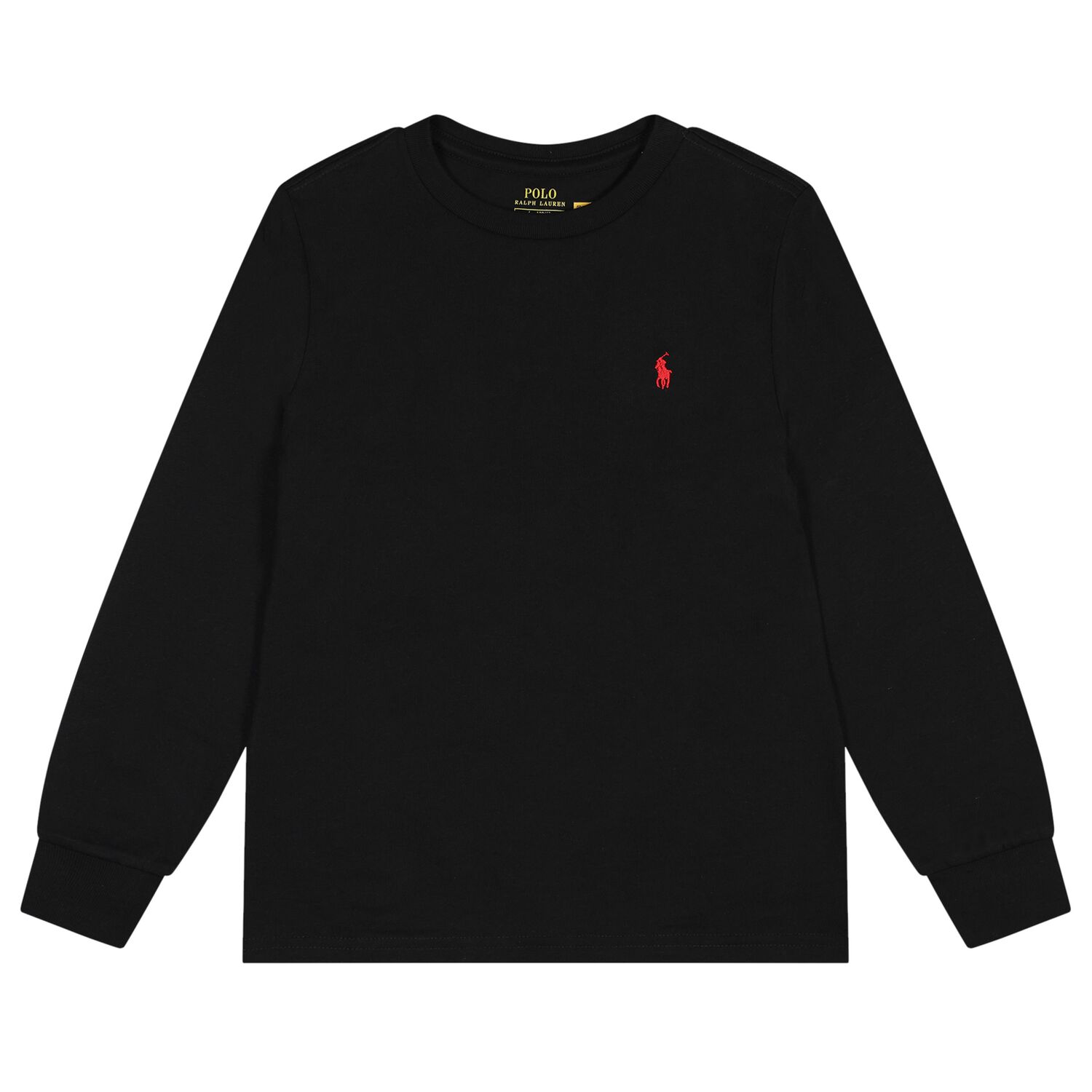 Boys Black Logo Long Sleeve, 1, hi-res