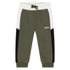 Younger Boys Green Logo Joggers, 2, hi-res