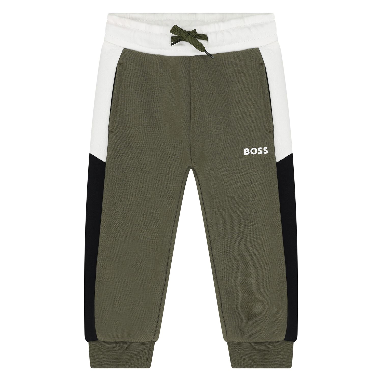 Younger Boys Green Logo Joggers, 2, hi-res