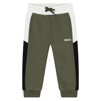 Younger Boys Green Logo Joggers