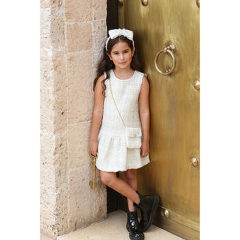 Girls Ivory & Gold Dress Set