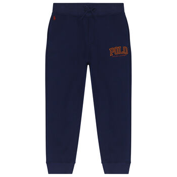 Boys Navy Blue Logo Joggers