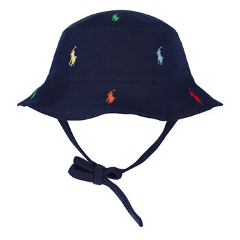 Baby Boys Navy Logo Hat