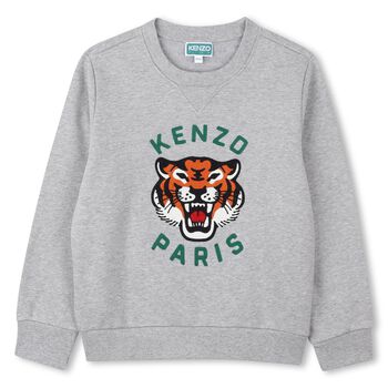 Boys Grey Tiger Logo Sweatshirt