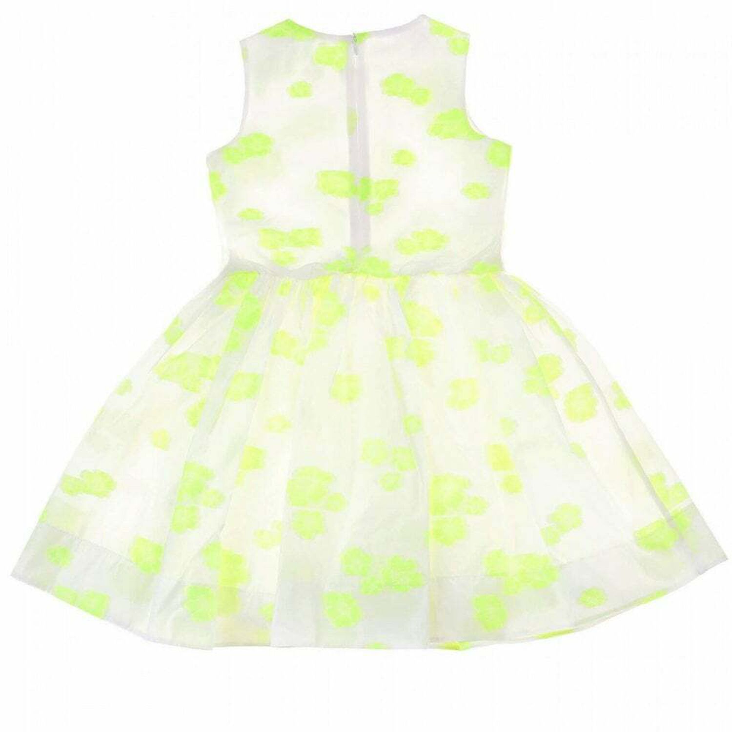 Girls White & Neon Yellow Dress, 1, hi-res image number null
