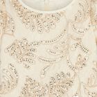 Girls Beige & Gold Tulle Dress, 1, hi-res