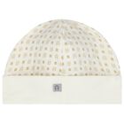 Ivory & Gold Logo Baby Hat, 1, hi-res