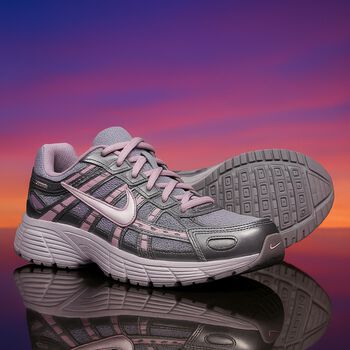 Girls Grey & Pink P-6000 Trainers