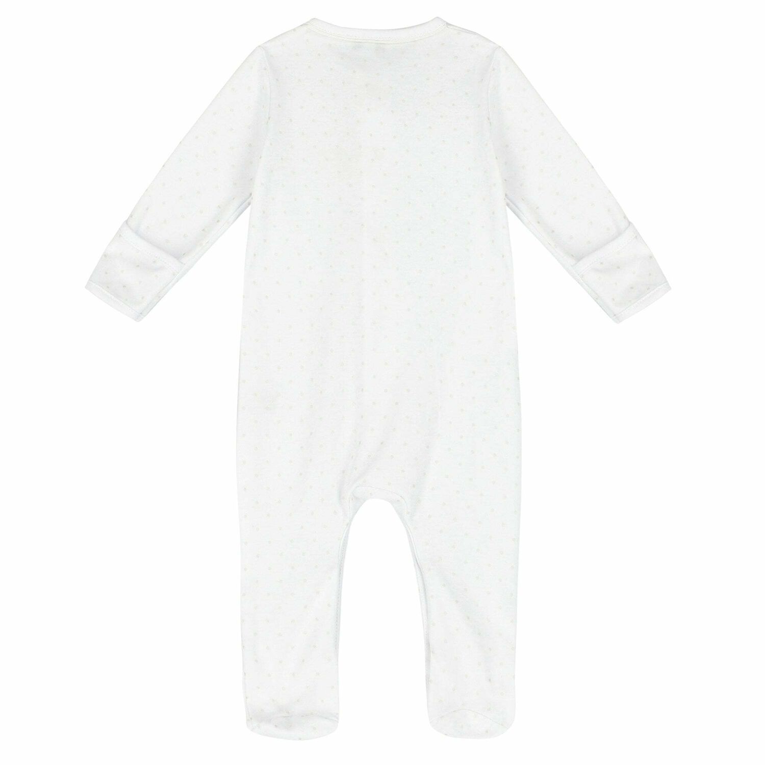 Baby White Polka Dot Babygrow, 3, hi-res