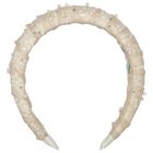 Girls Beige Pearl Embellished Headband, 2, hi-res