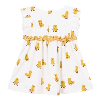 Baby Girls White  & Yellow Dress