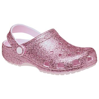 Girls Pink Glitter Classic Clogs Sandals 