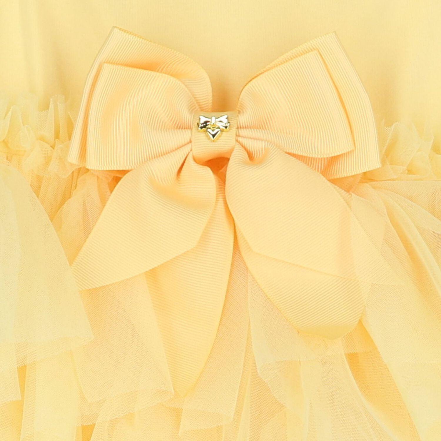 Girls Yellow Tulle Ruffles Dress, 3, hi-res
