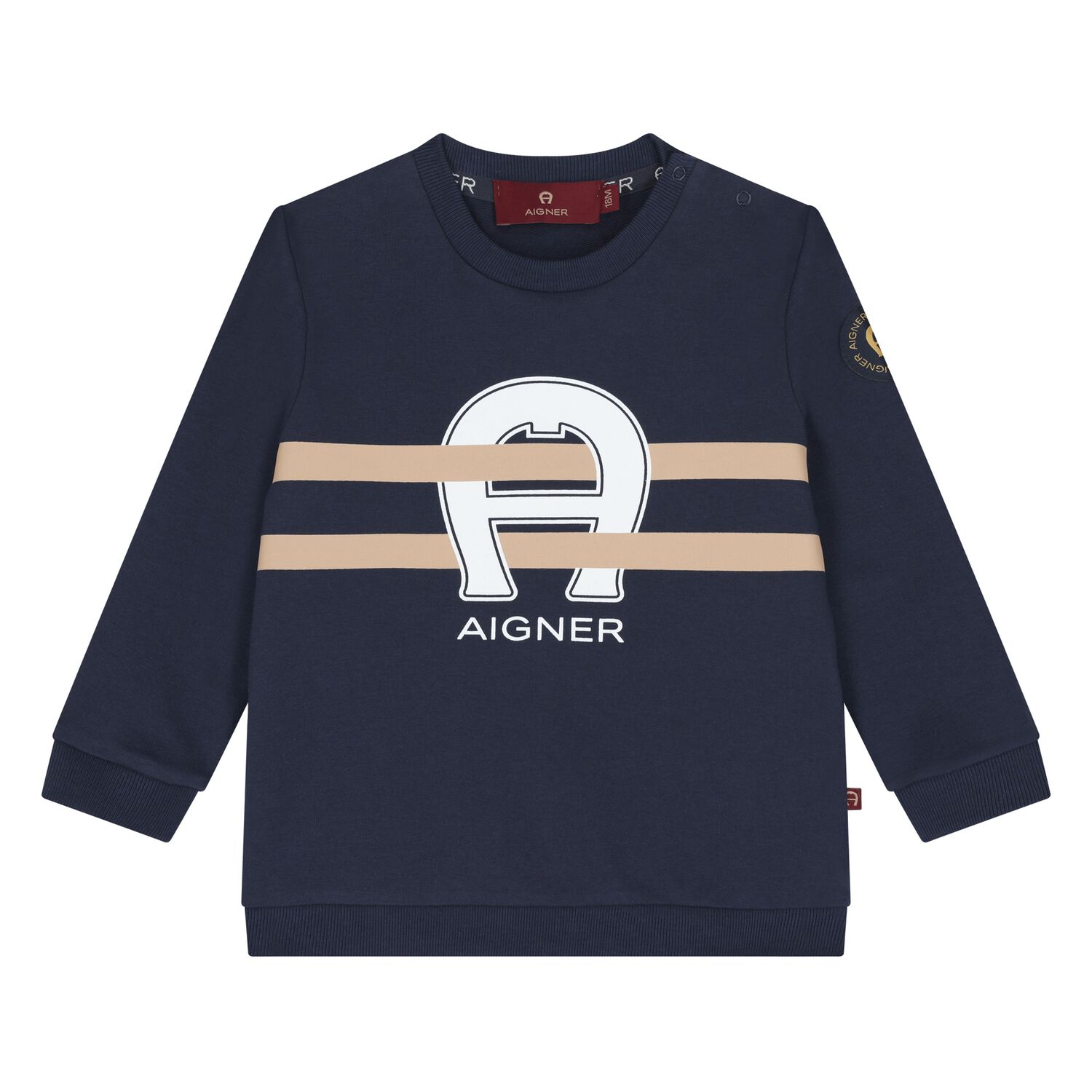 Younger Boys Navy Blue Logo Sweatshirt, 2, hi-res image number null