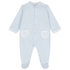 Baby Boys Blue & White Logo Babygrow Set, 3, hi-res