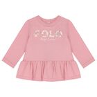 طقم ليجنز بنات بالشعار باللون الوردي , 1, hi-res