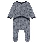 White & Navy Blue Logo Geometric Logo Babygrows ( 2-Pack ), 1, hi-res