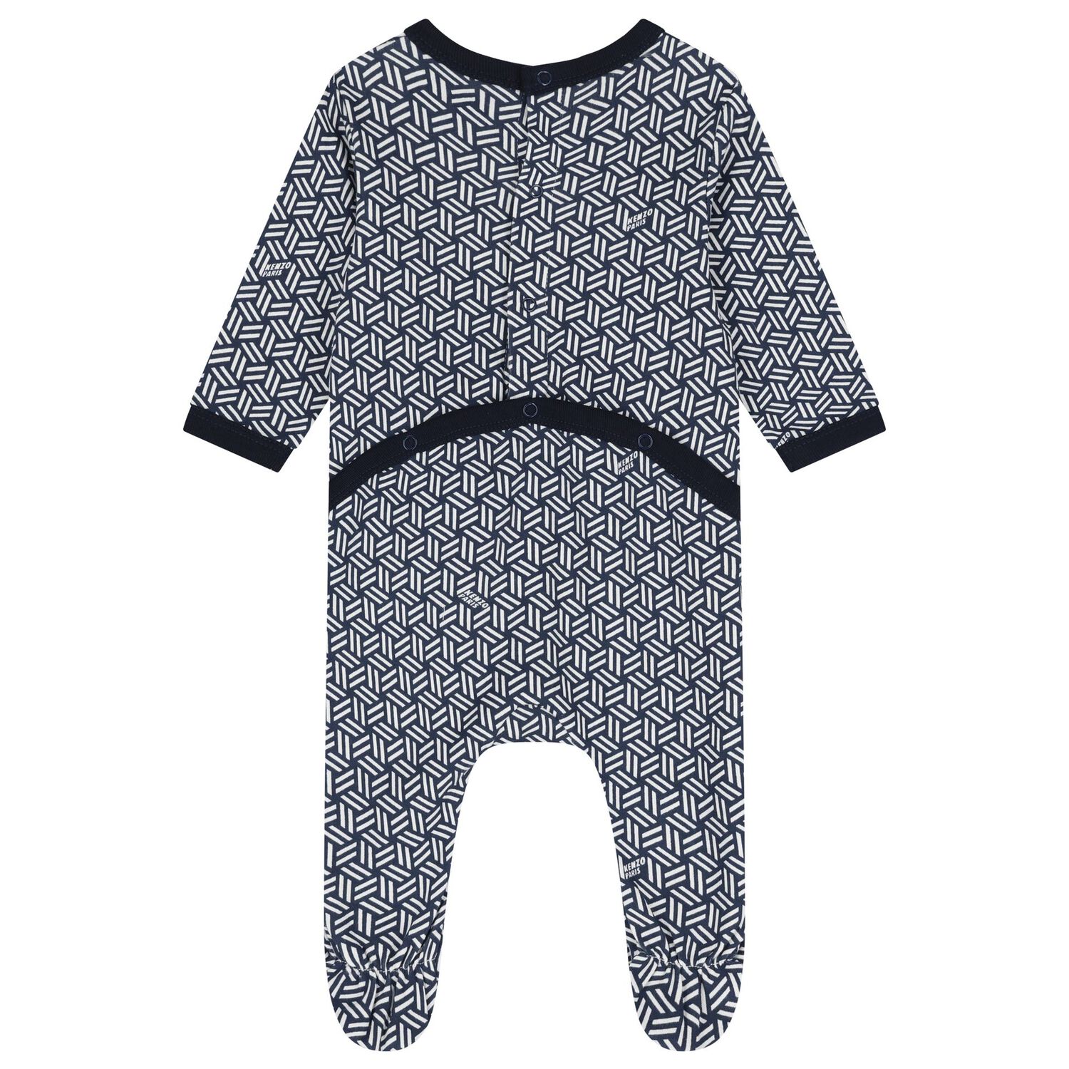 White & Navy Blue Logo Geometric Logo Babygrows ( 2-Pack ), 1, hi-res