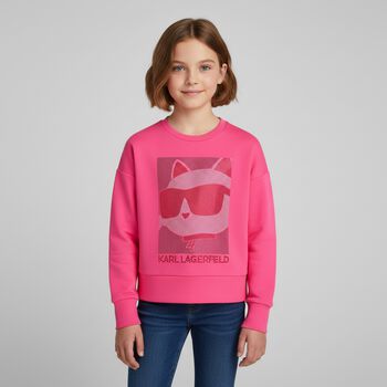 Girls Pink Choupette Logo Sweatshirt