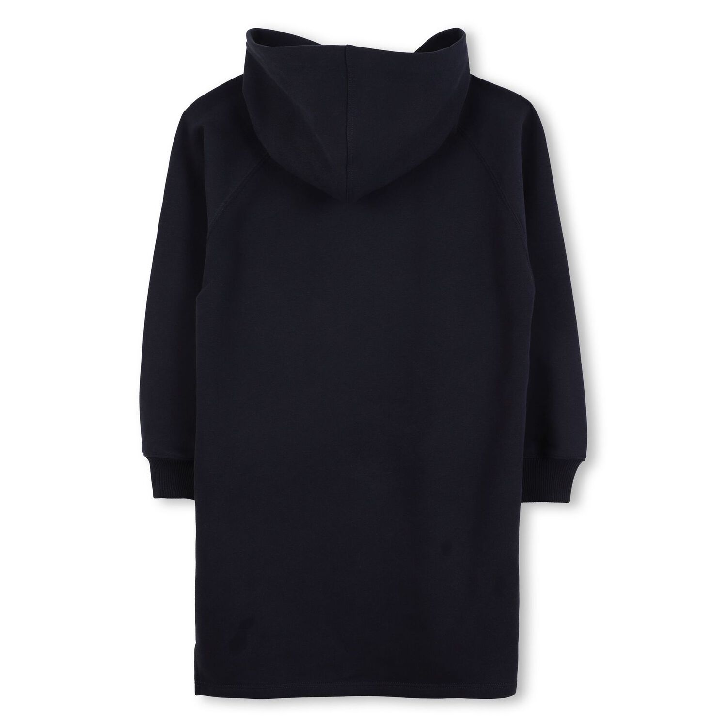Girls Navy Blue Logo Hooded Dress, 1, hi-res