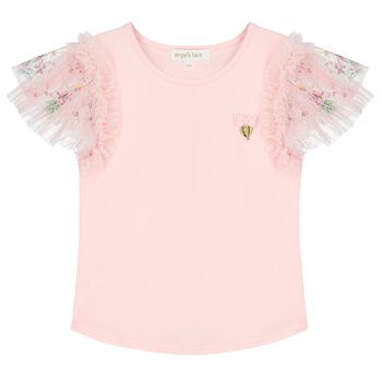 Girls Pink Lace Top
