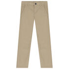 Boys Beige Chino Trousers, 2, hi-res