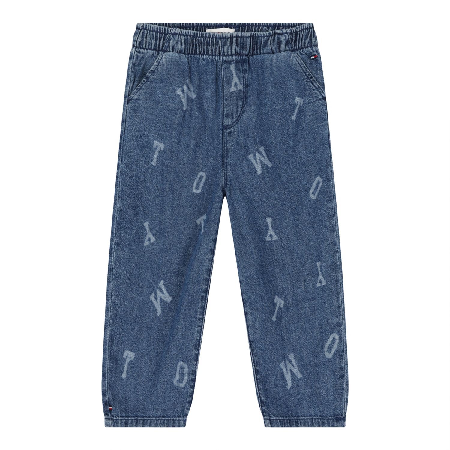 Baby Boys Denim Blue Logo Jeans, 1, hi-res