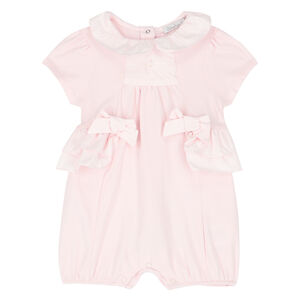 Baby Girls Pink Bow Romper