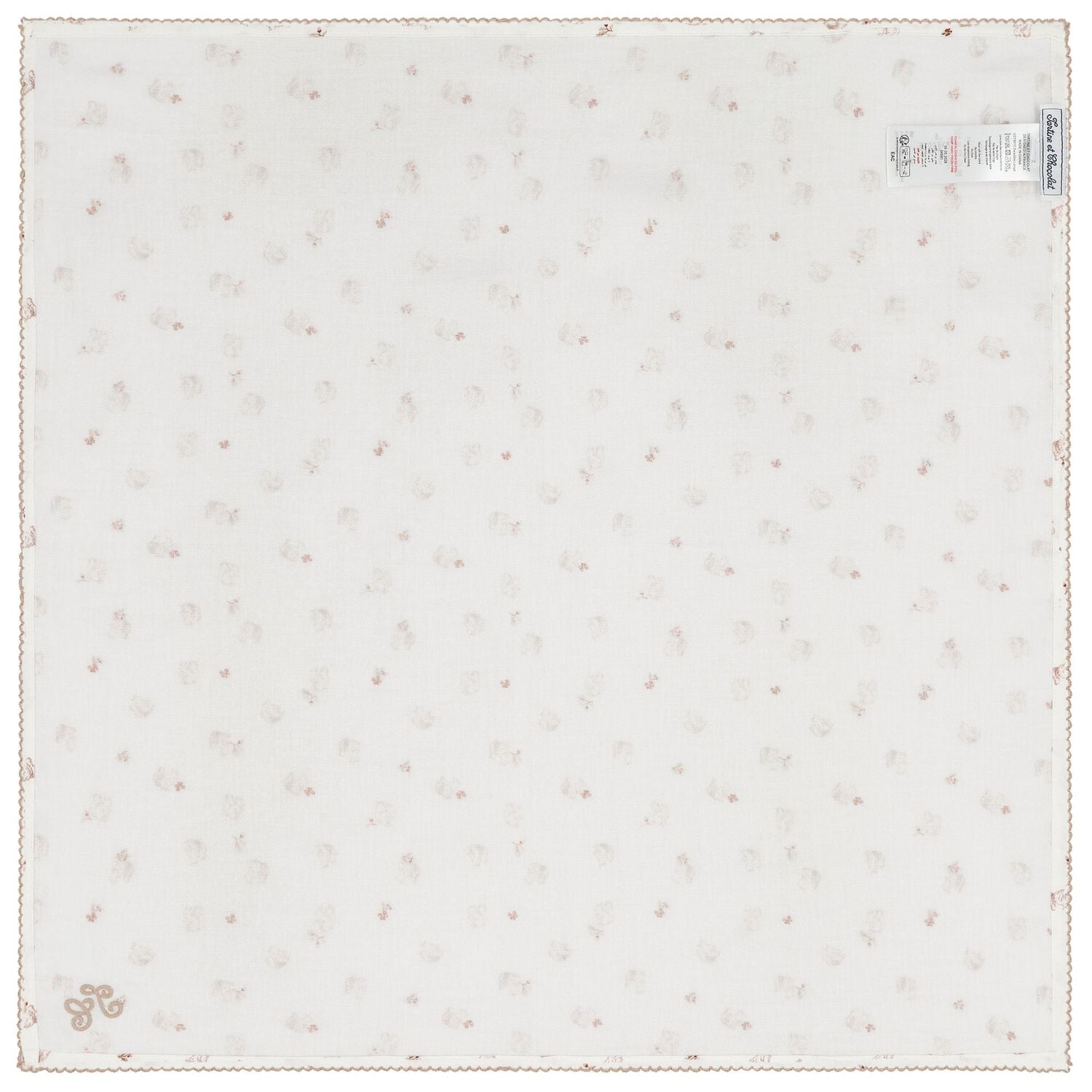 Ivory & Pink Squirrel Blanket, 2, hi-res