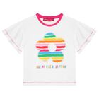 Girls White Flower T-Shirt, 1, hi-res