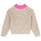 Girls Pink Knitted Sweatshirt, 1, hi-res