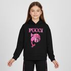 Girls Black Pesci Logo Hooded Top, 1, hi-res