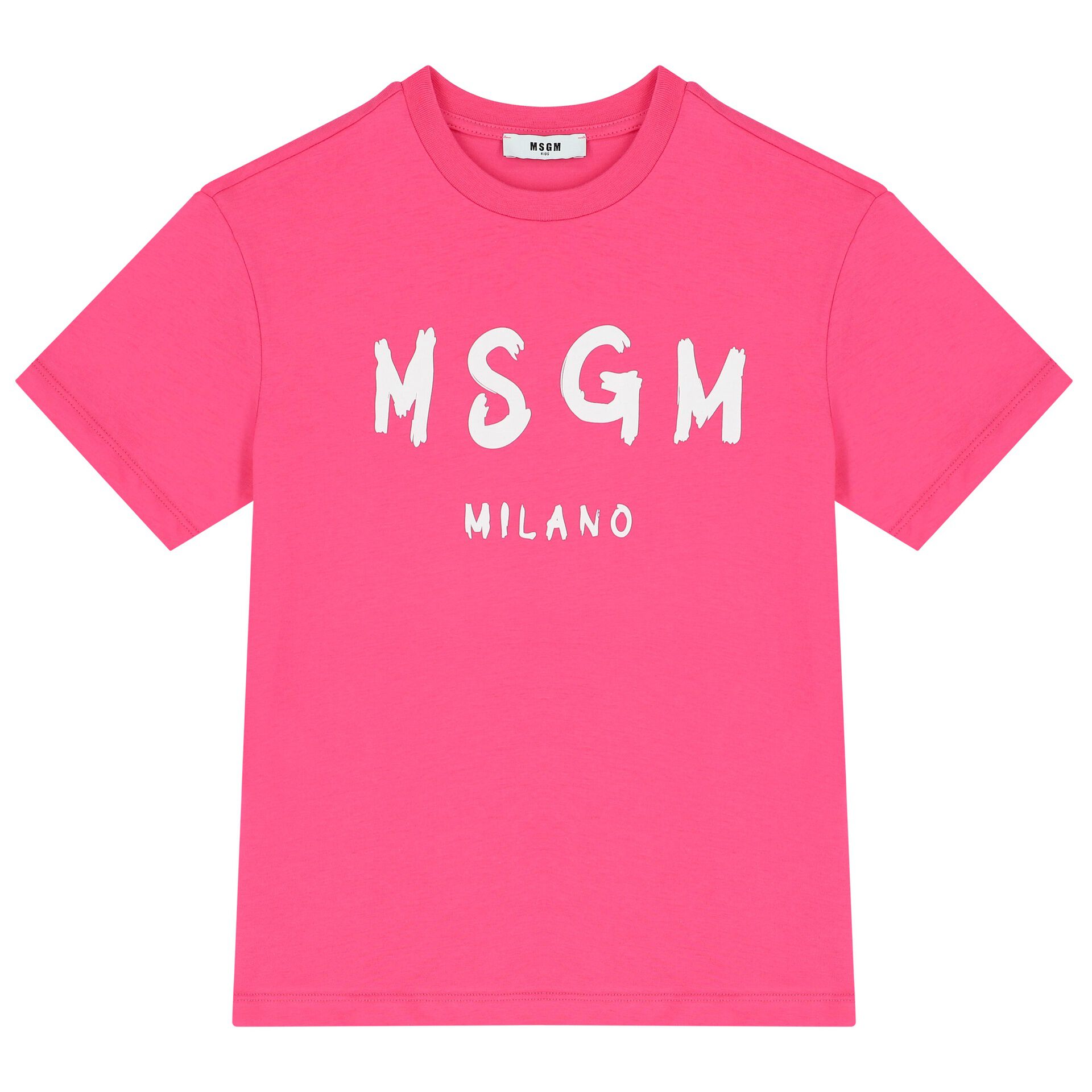 MSGM Girls Pink Logo T Shirt Junior Couture