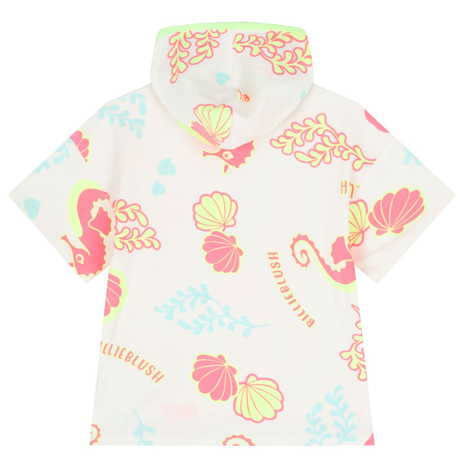 Girls White Hooded Beach Dress, 1, hi-res