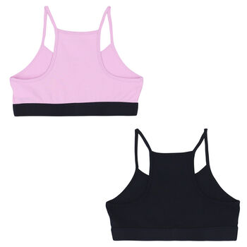 Girls Lilac & Navy Bra Tops (2-Pack)