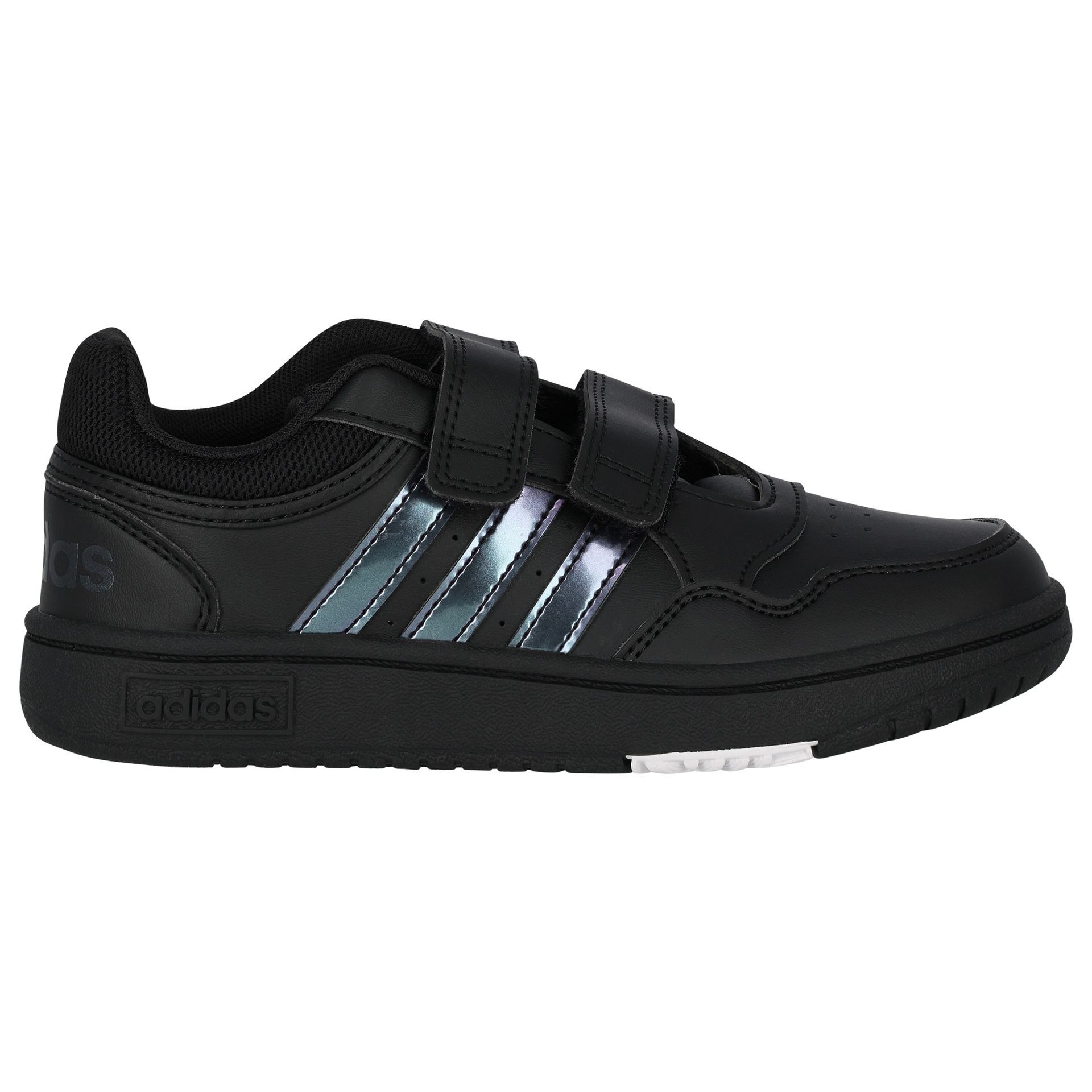 Adidas Kids Black Hoops 3.0 Logo Trainers