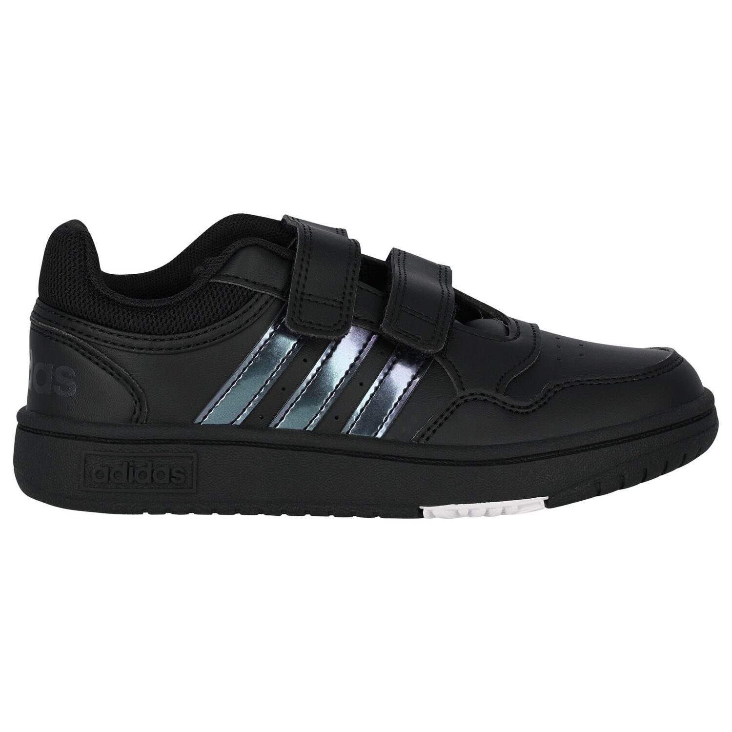 Adidas Kids Black Hoops Logo Trainers Junior Couture