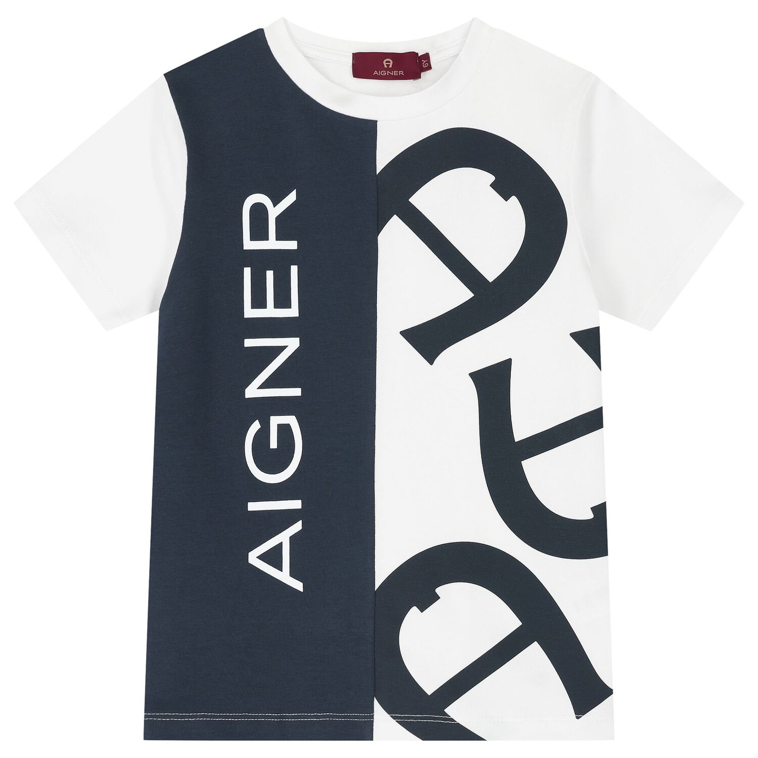 ملابس نوم بشعار باللونين الأبيض و الكحلي للأولاد, 1, hi-res image number null