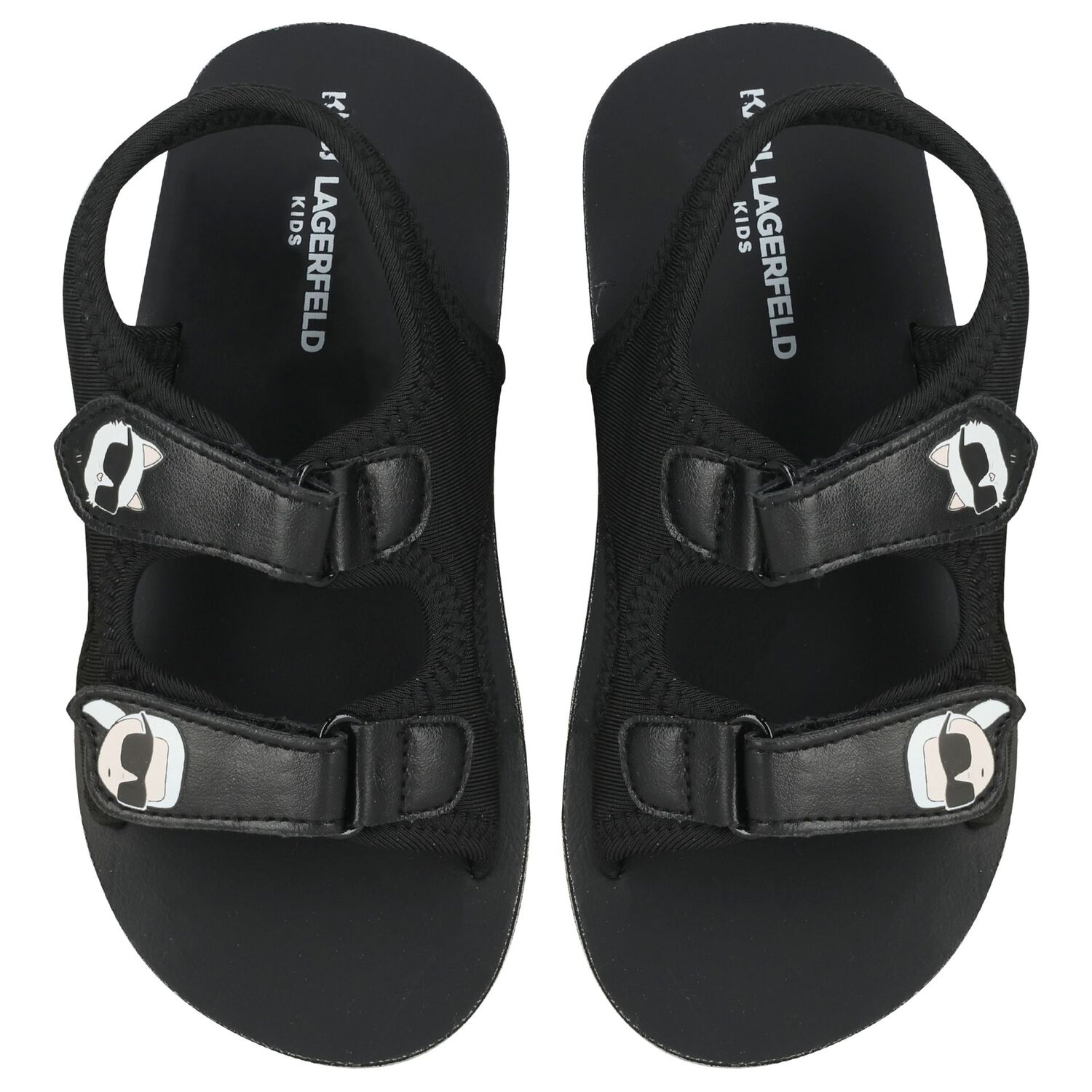 Boys Black Choupette & Karl Sandals, 1, hi-res