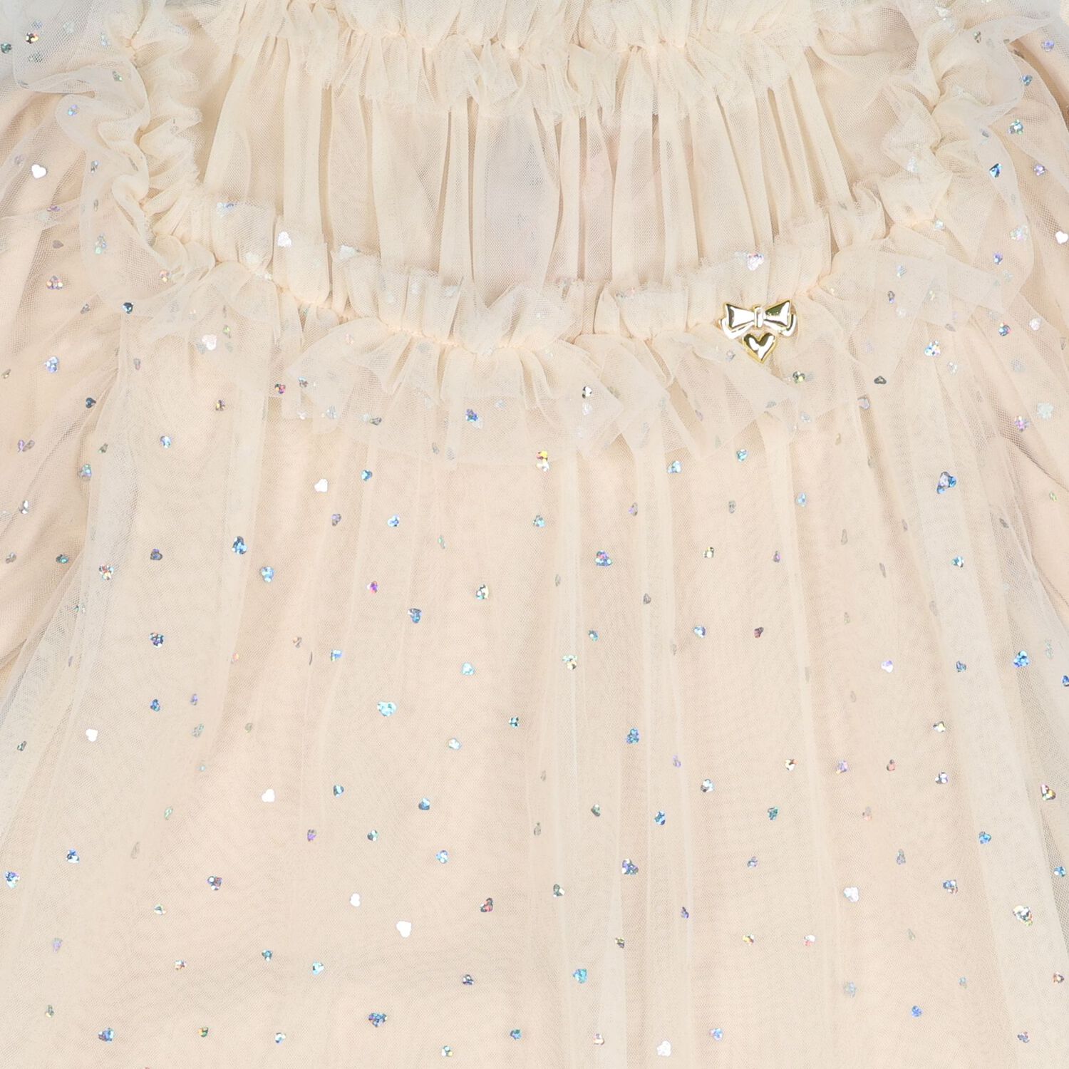 Girls Beige Embellished Tulle Myrtisa Dress, 1, hi-res