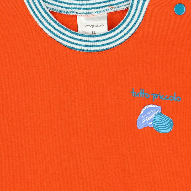Tutto Piccolo Boys Orange Logo T Shirt Juniorcouture