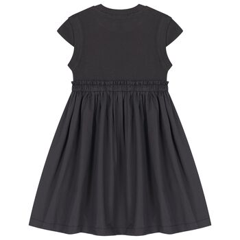 Girls Black Ribbed Dress