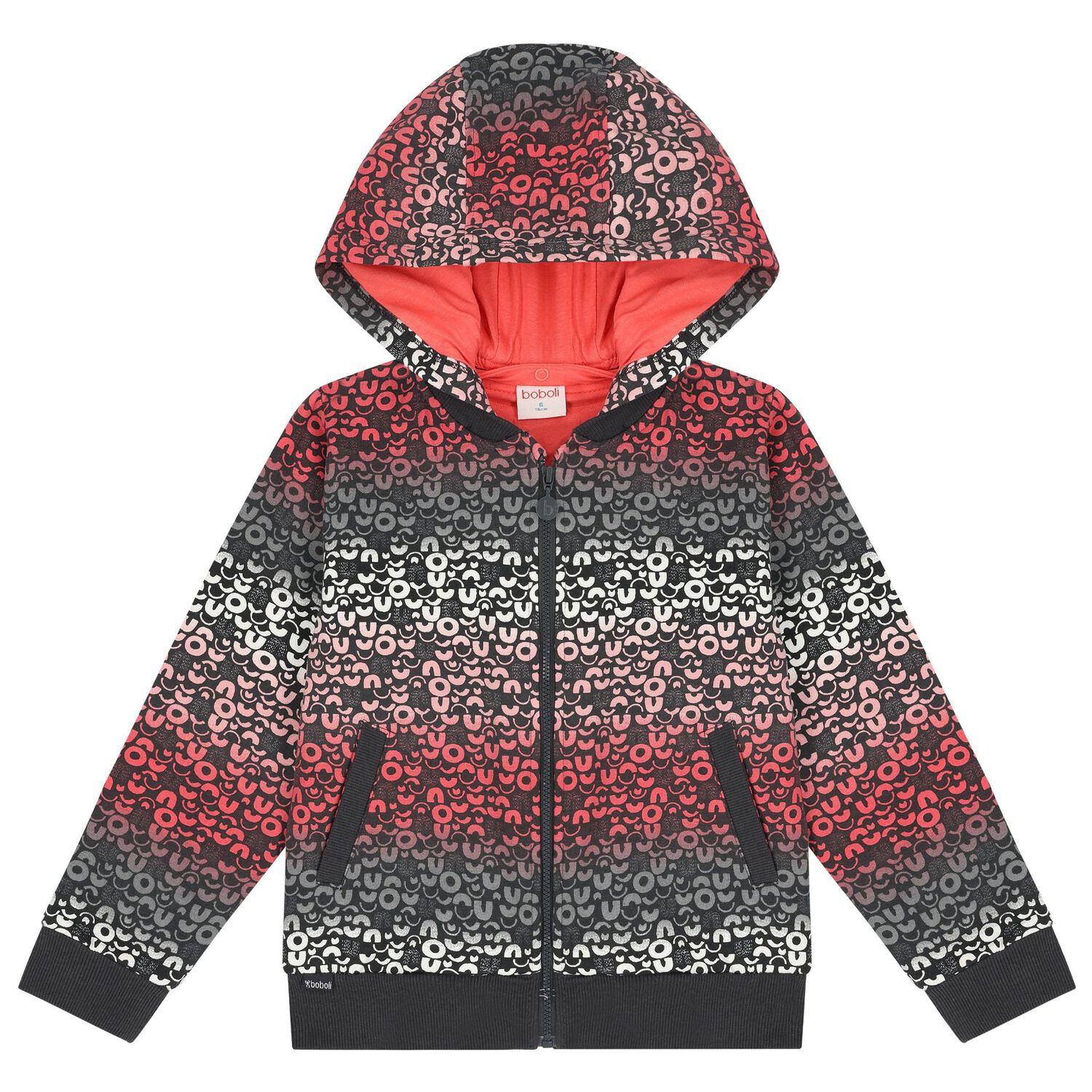 Girls Multi-Coloured Hooded Zip Up Top, 1, hi-res image number null