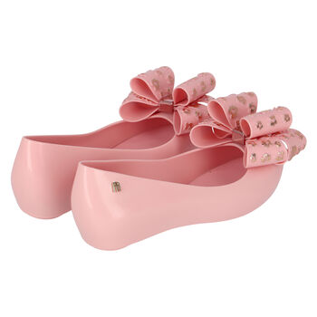 Girls Pink Bow Jelly Shoes