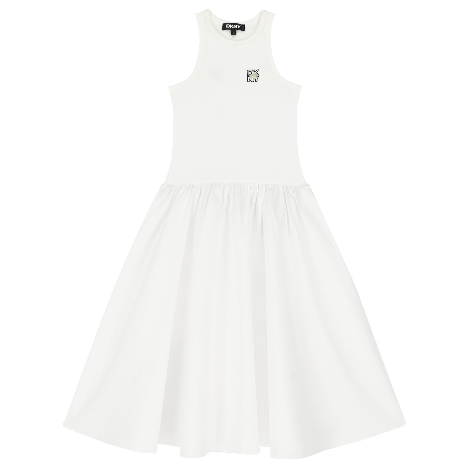 Girls White Logo Dress, 2, hi-res image number null