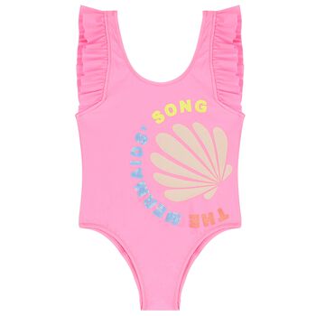 Girls Pink Sequins Swimsuit