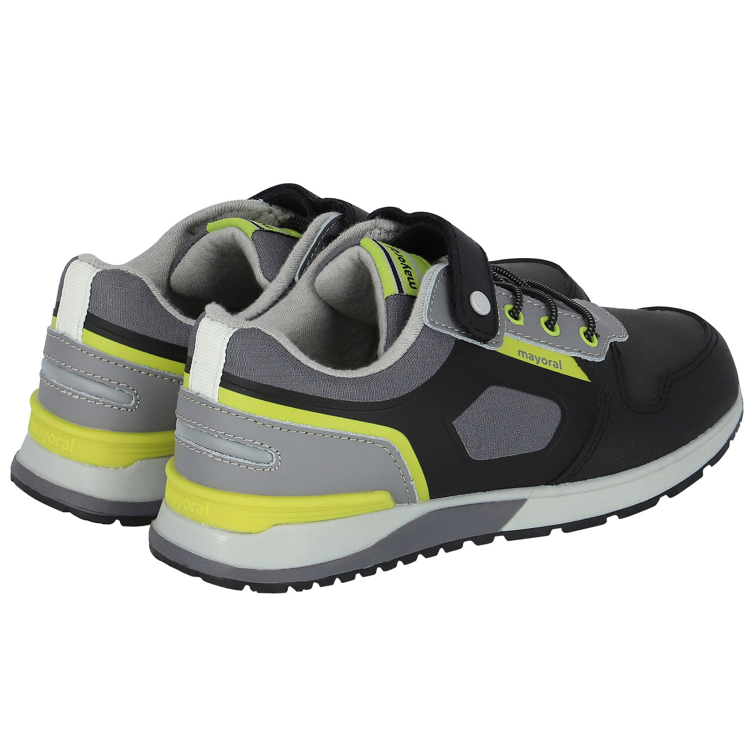 Boys Black Leather Trainers, 2, hi-res image number null