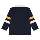 Younger Boys Navy Blue Logo Polo Shirt, 1, hi-res