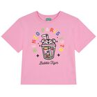 Girls Pink Bubble Tiger T-Shirt, 1, hi-res